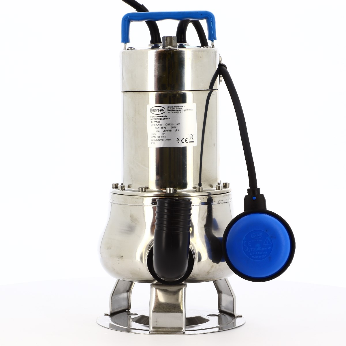 Pompe de relevage pro inox immergée avec flotteur eaux chargées 1500W 230V  RENSON - Atelier - DiscountFarmer