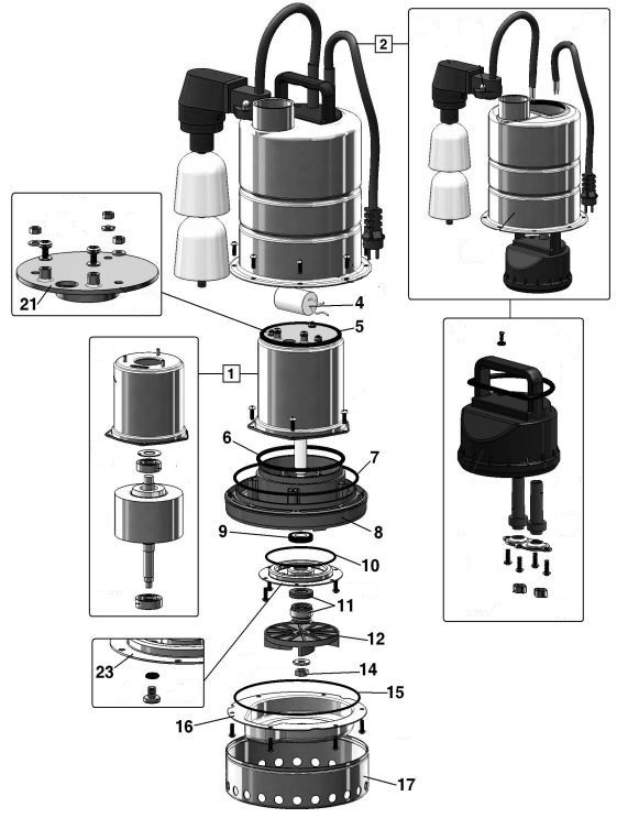 Pompe De Relevage 230v 0 25kw Inox Eaux Peu Chargees Produit Avec 