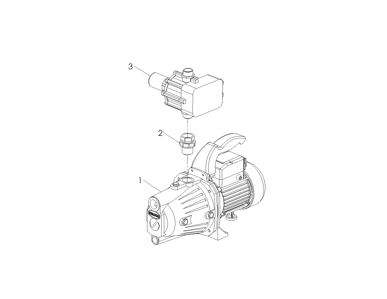 Pompe de surface automatique Presscontrol série Jet Fonte Renson, 230V -  0,55KW