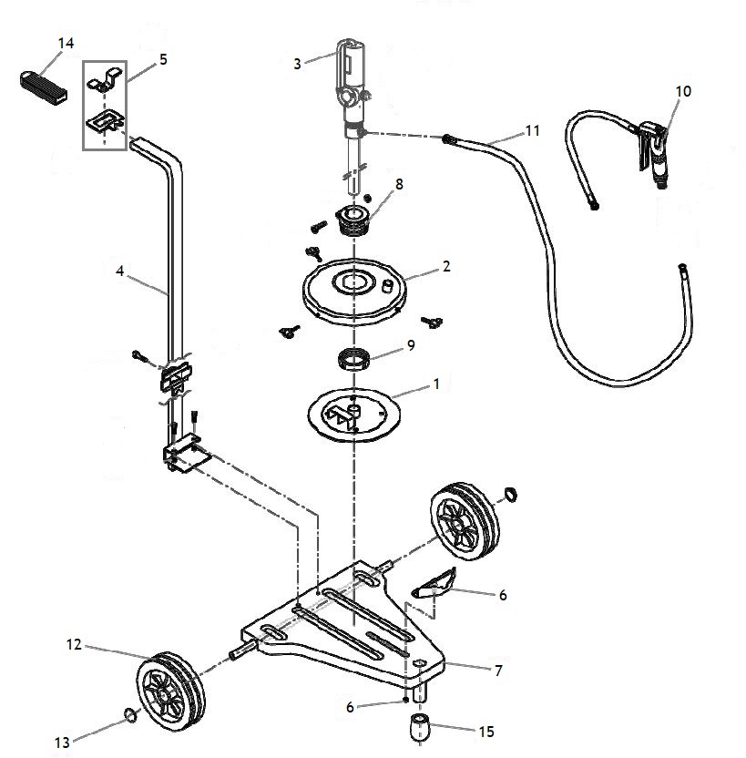 Pompe à Graisse Pneumatique 50:1 Renson Canne 480 mm pour Seau de