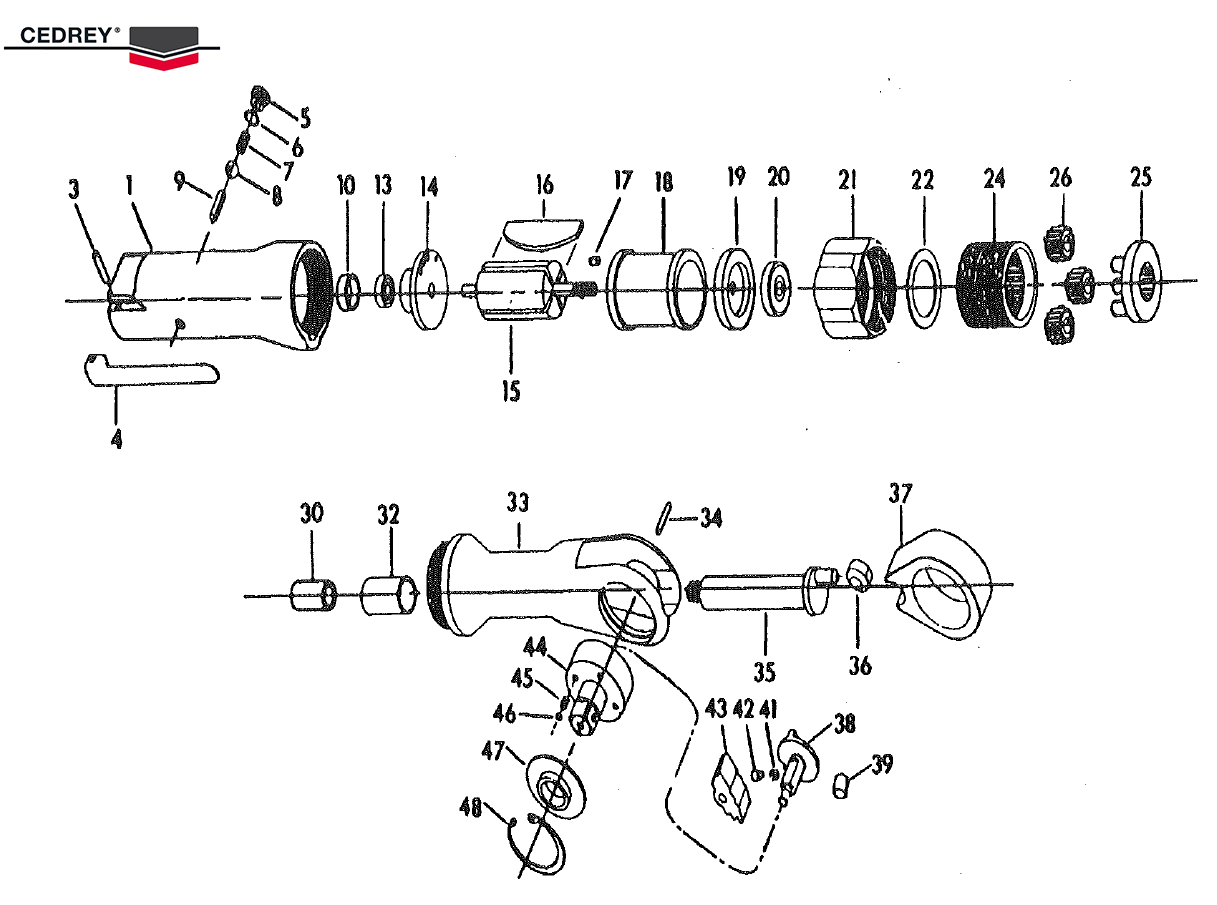 Clé à cliquet pneumatique Cedrey UT8018A