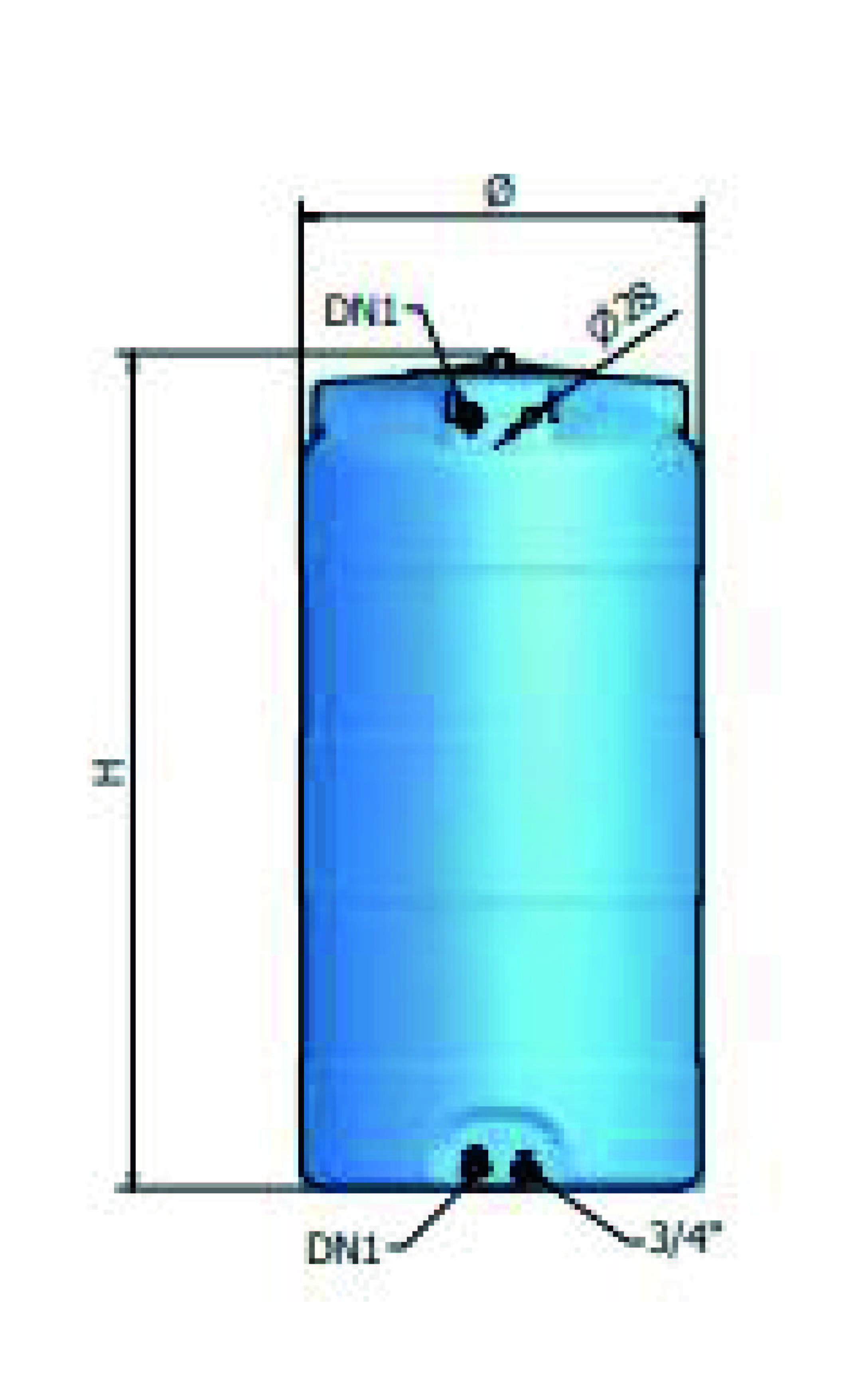 Cuve de stockage d'eau verticale de 1000 L