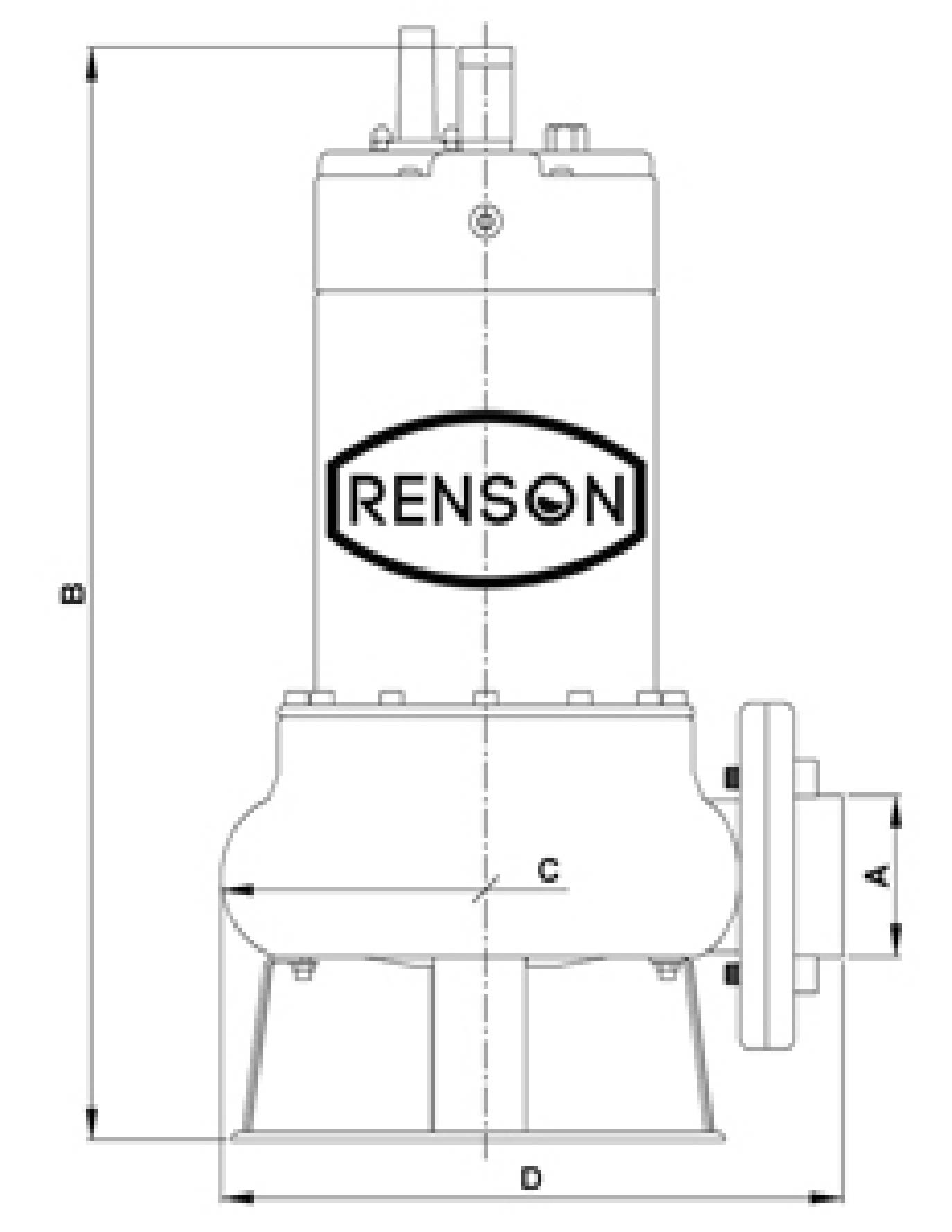 Pompe de relevage eaux très chargées 1,6kW 230V M150VA 25m³/h - RENSON -  111069