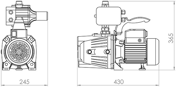 Pompe de surface automatique Presscontrol série Jet Fonte Renson, 230V -  0,55KW