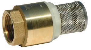 CLAPET PIED + CREPINE MONOBLOC FEMELLE 1/2'' LAITON INOX