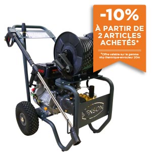 Pack nettoyeur haute pression thermique 390cc 250 bar + rallonge