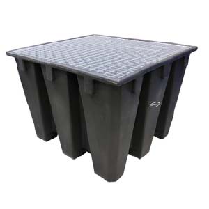 BAC DE RETENTION IBC 1100L AVEC CAILLEBOTIS GALVA