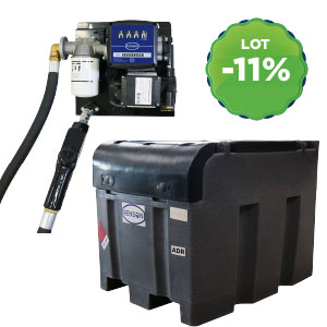 CUVE DE RAVITAILLEMENT 400L  PPE 12V 50L/MN + STATION FUEL 