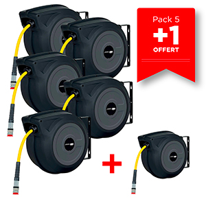 LOT 5 + 1 OFFERT ENROULEUR  EQUIPE FLEXIBLE 15M EN 3/8'' 