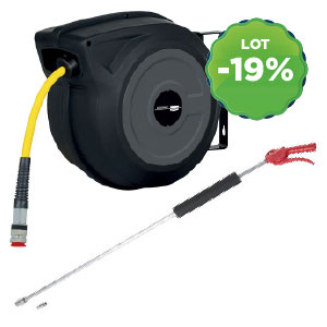 ENROULEUR AIR COMPRIME AC FLEX 20M 3/8'' + SOUFFLETTE TURBO V